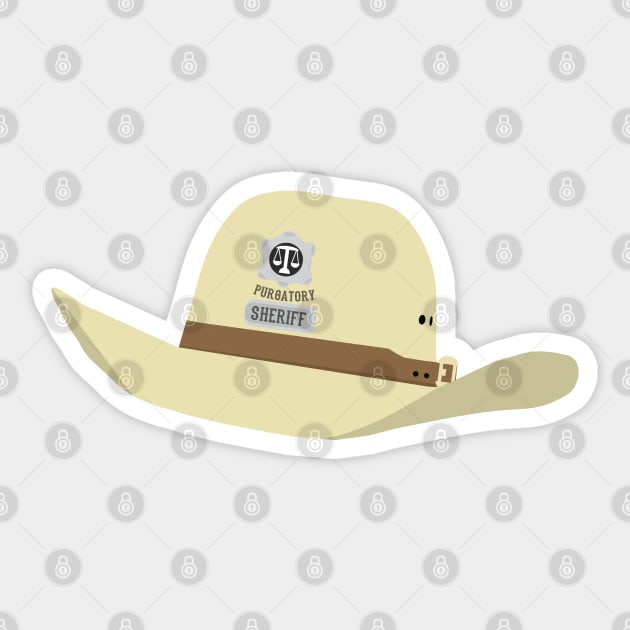 Nicole Haught Sheriff Hat (Black Background) - Wynonna Earp Sticker by Queerdelion